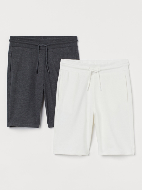 

H&M Boys Solid 2-Pack Sweatshirt Shorts, White