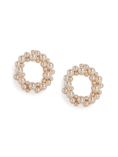 

20Dresses White & Gold-Toned Beaded Circular Studs