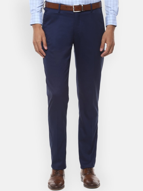

Louis Philippe Men Navy Blue Solid Regular Fit Formal Trousers