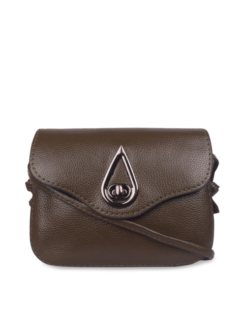 

Bagkok Olive Green Textured Sling Bag