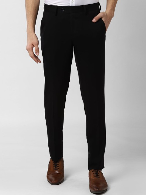 

Peter England Elite Men Black Slim Fit Solid Formal Trousers