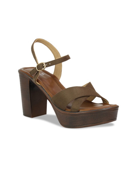 

Inc 5 Women Brown Solid Sandals