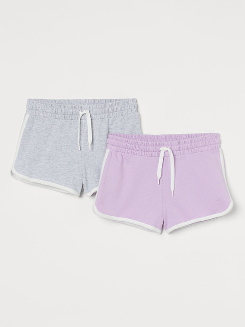 

H&M Girls 2-Pack Sweatshirt Shorts, Grey
