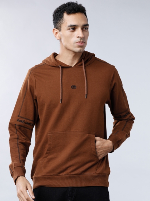 

Ecko Unltd Men Brown Solid Hooded Sweatshirt