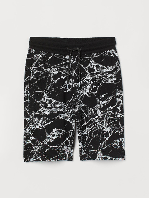 

H&M Boys Black Patterned Sweatshirt Shorts