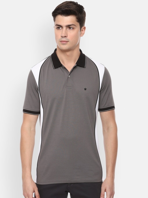 

Louis Philippe Men Grey Solid Polo Collar T-shirt