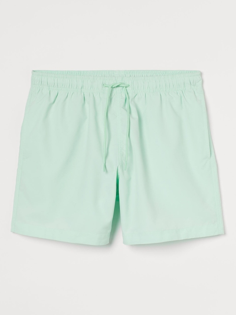 

H&M Men Green Solid Swim Shorts