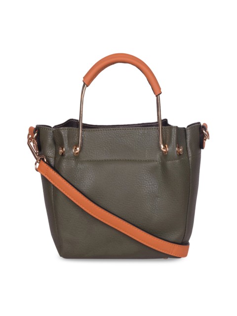 

Bagkok Olive Green Textured Shoulder Bag