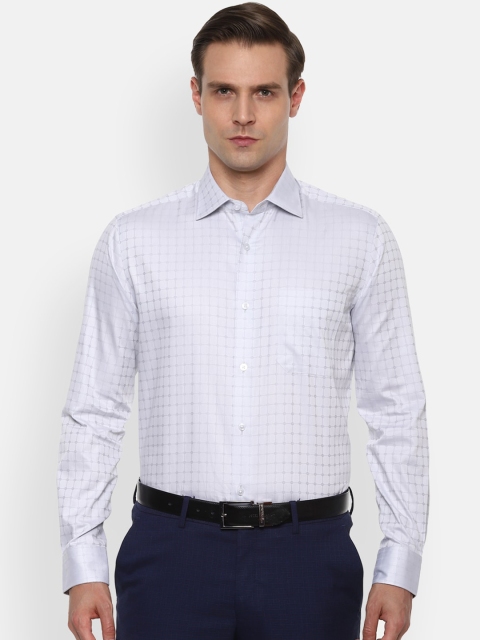 

Louis Philippe Gods & Kings Men White & Grey Regular Fit Checked Cotton Formal Shirt
