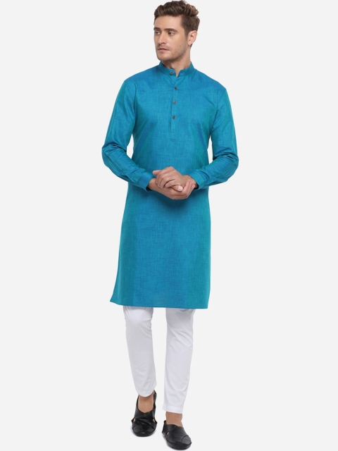 

Modi Kurta Men Blue Solid Kurtas