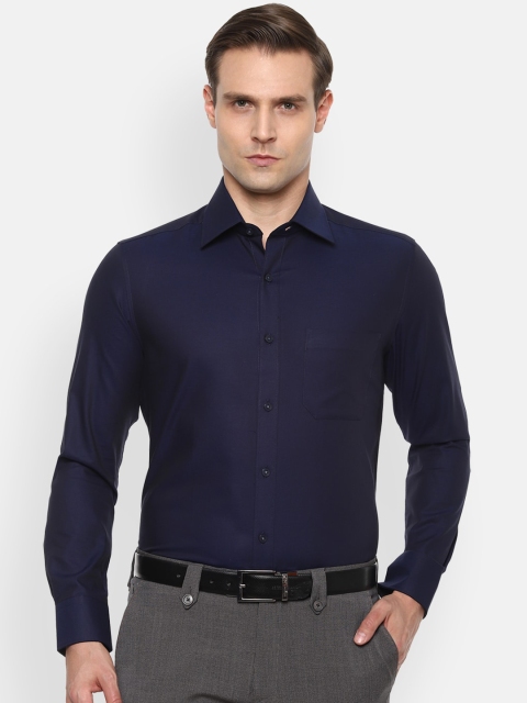 

Louis Philippe Men Navy Blue Regular Fit Solid Cotton Formal Shirt
