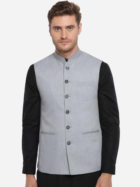 

MODI JACKET Men Grey Solid Nehru Jacket