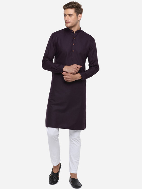 

Modi Kurta Men Purple Solid Kurtas