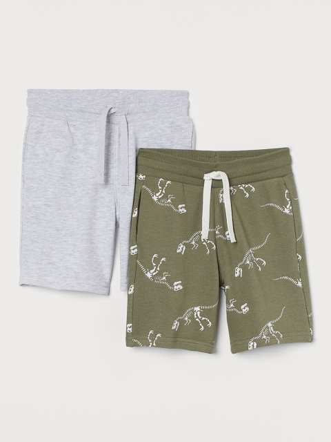 

H&M Boys 2-Pack Sweatshirt Shorts, Grey