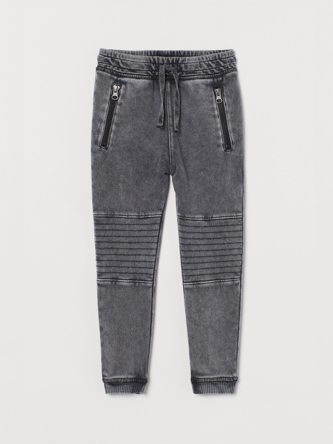 

H&M Boys Grey Solid Biker Joggers