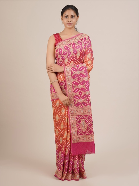 

Pothys Orange & Pink Art Silk Woven Design Saree