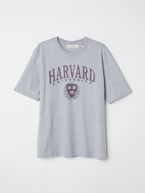 

H&M Men Grey Printed T-Shirt