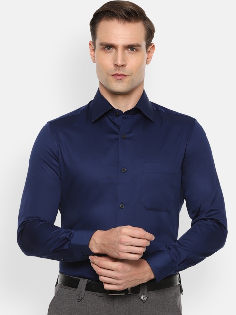 

Louis Philippe Men Navy Blue Regular Fit Self Design Formal Shirt
