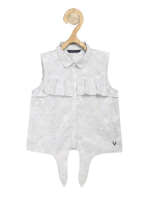 

Allen Solly Junior Girls Grey Shirt Style Top