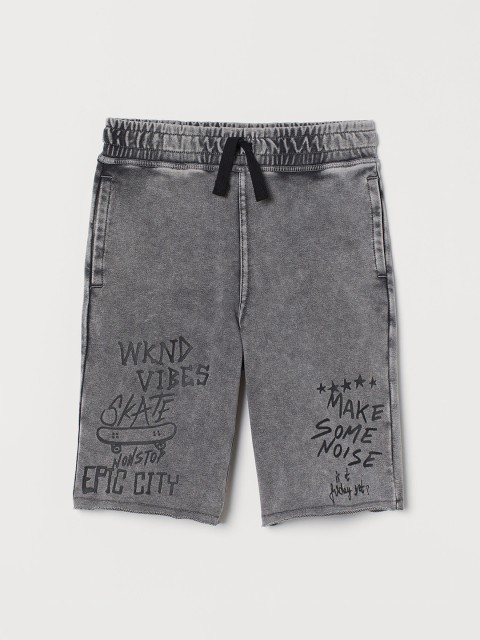 

H&M Boys Grey Printed Sweatshirt Shorts
