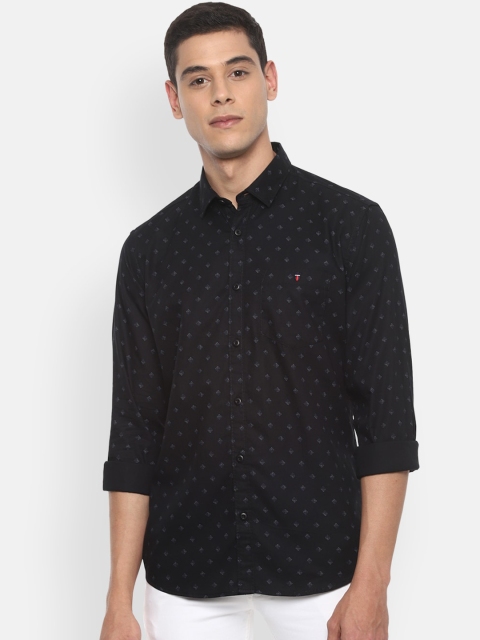 

Louis Philippe Jeans Men Black & White Slim Fit Printed Casual Shirt