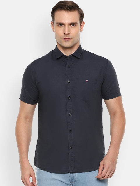 

Louis Philippe Jeans Men Charcoal Slim Fit Solid Casual Shirt