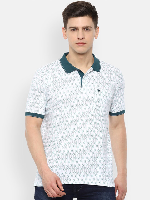 

Louis Philippe Men White Printed Polo Collar T-shirt