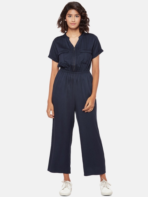 

People Women Blue Solid Jumpsuit