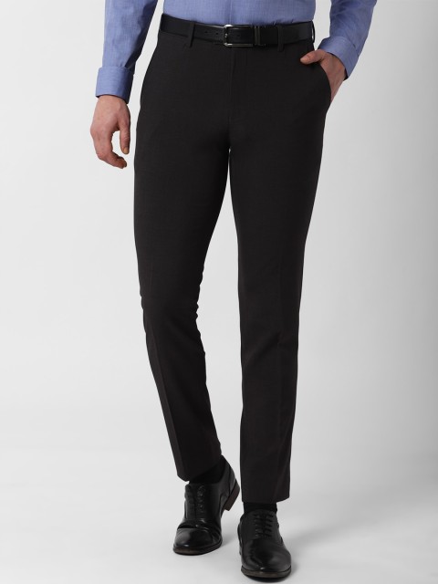 

Peter England Men Black Slim Fit Solid Formal Trousers