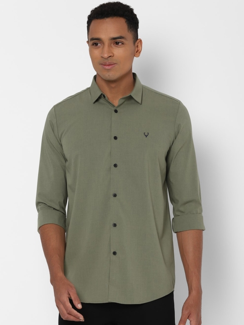 

Allen Solly Men Olive Green Slim Fit Solid Casual Shirt
