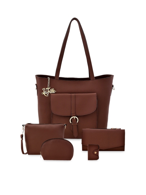 

LaFille Brown Solid Shoulder Bag with Pouch