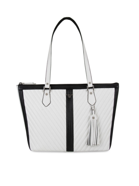 

Da Milano White Textured Leather Handheld Bag