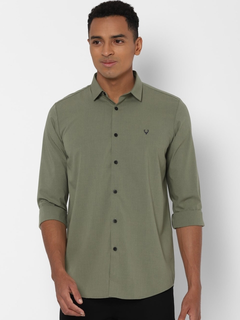

Allen Solly Men Olive Green Slim Fit Solid Casual Shirt