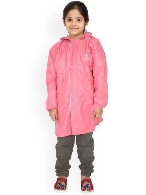 

FabSeasons Kids Pink Solid Waterproof Rain Jacket