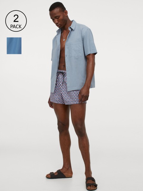 

H&M Men 2-Pack Swim Shorts, Blue