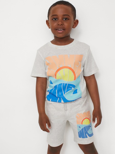 

H&M Boys Grey Printed Jersey Shorts