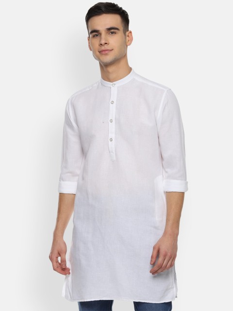 

V Dot Men White Slim Fit Solid Casual Shirt