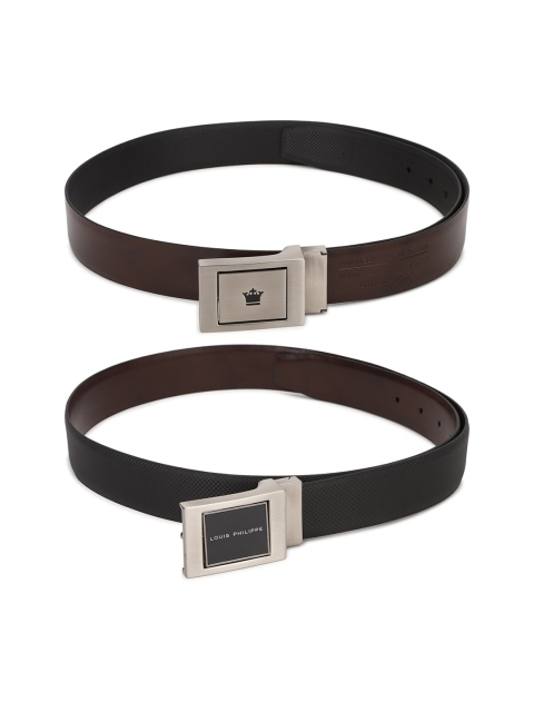

Louis Philippe Men Black & Brown Textured Belt