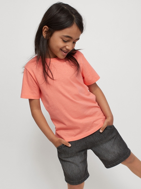 

H&M Boys Charcoal Grey Washed Denim Pull-On Shorts