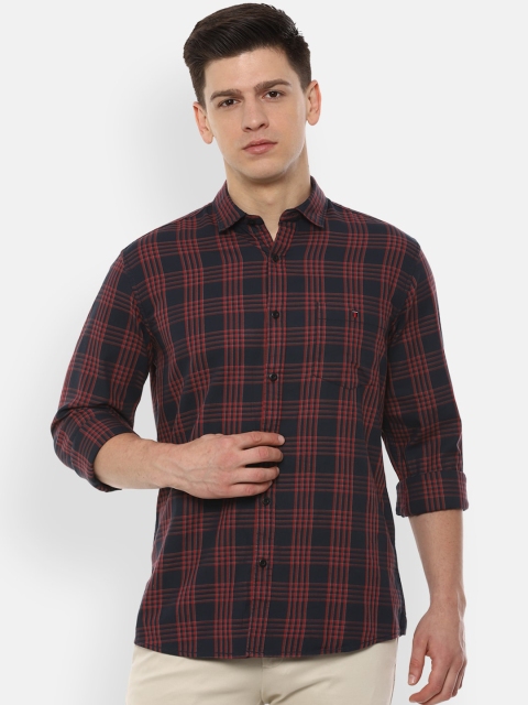 

Louis Philippe Jeans Men Black & Red Slim Fit Checked Cotton Casual Shirt