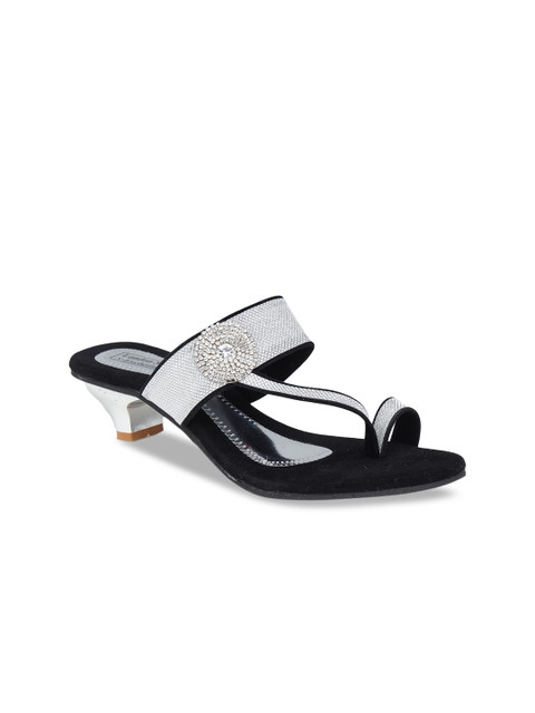 

LONDON STEPS Women Black Printed Open Toe Sandals