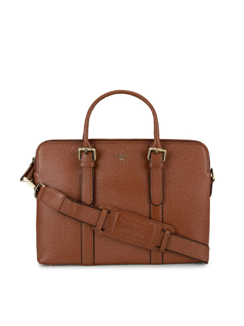 

Da Milano Unisex Brown Solid 13 inch Laptop Bag