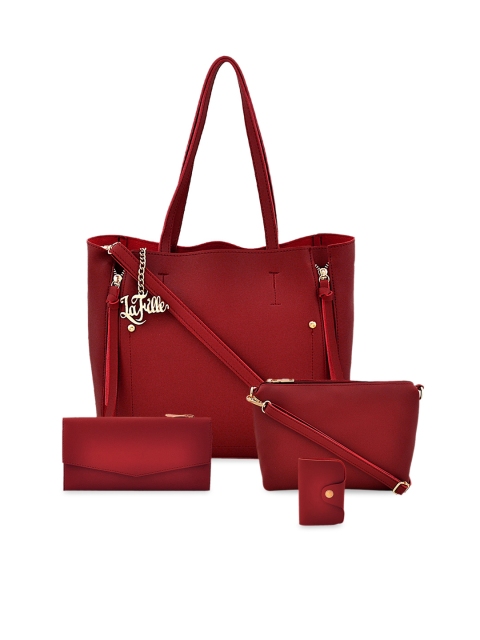 

LaFille Maroon Solid Shoulder Bag with Pouch