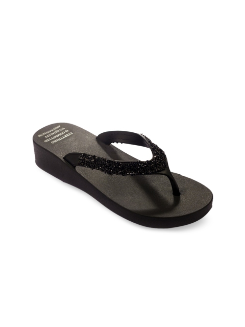 

TRENDS & TRADES Women Black Embellished Wedges