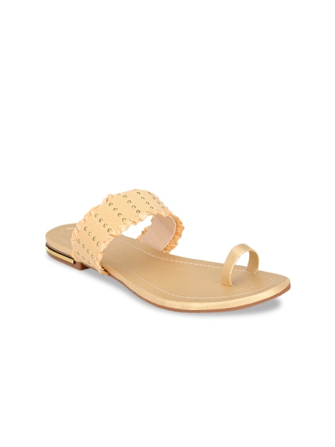 

Trendigo Women Beige Embellished One Toe Flats