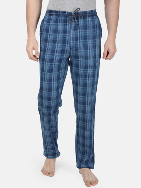 

Monte Carlo Men Blue Checked Slim Fit Track Pants