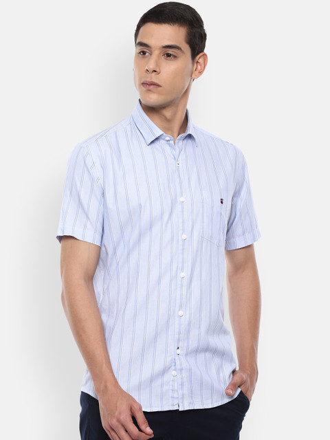 

Louis Philippe Sport Men Blue Cotton Slim Fit Striped Casual Shirt