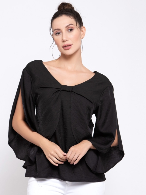 

iki chic Black Cotton Regular Top
