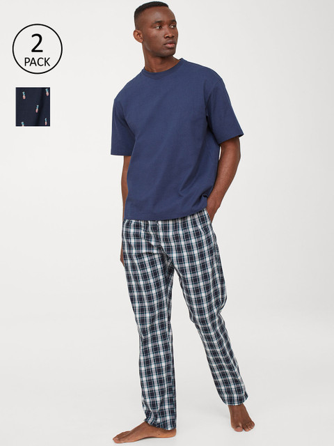 

H&M Men 2-Pack Cotton Pyjama Bottoms, Green