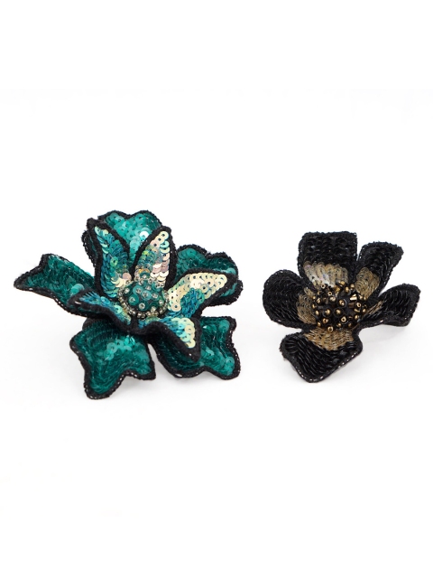 

Diwaah Set of 2 Multicoloured Embellished Ponytail Holders, Multi